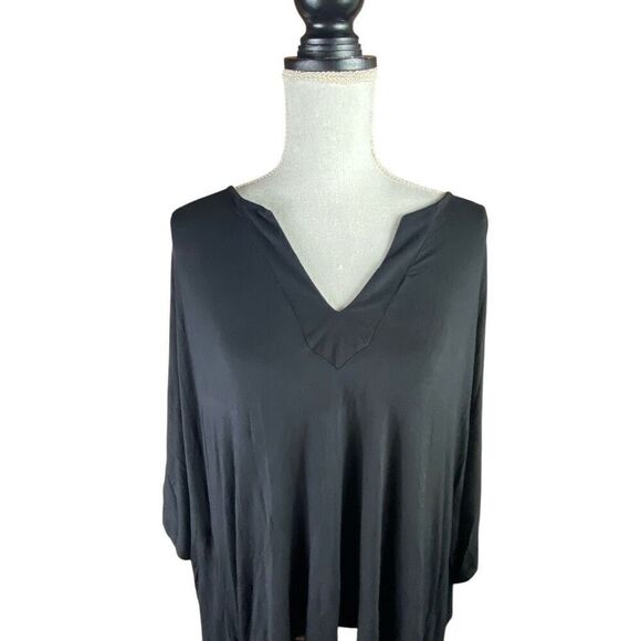 Boston Proper Womens Black Batwing Sleeves Tunic Top Size Large - Picture 3 of 5